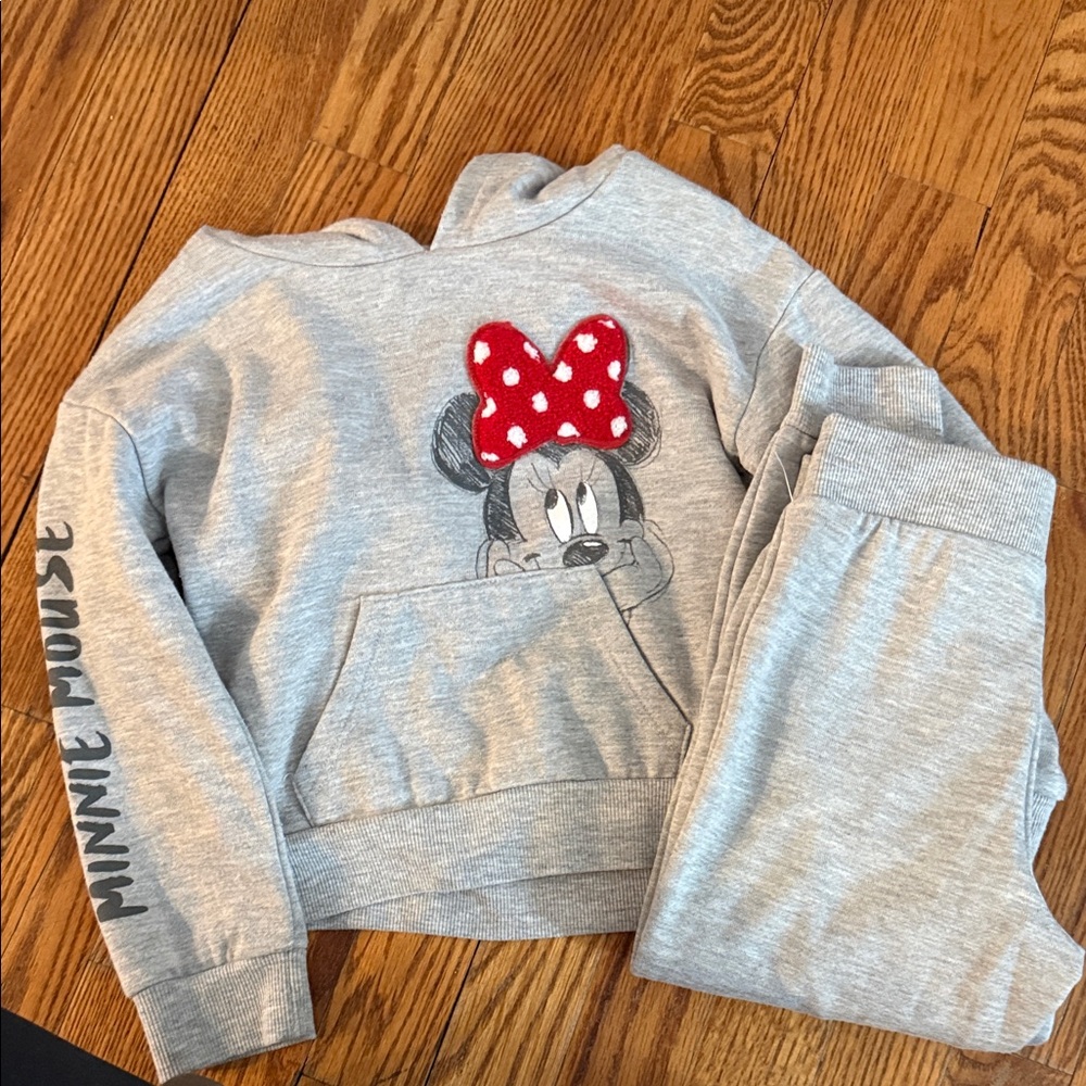 Disney Minnie Mouse Gray Kids Sweatshirt and Pants Set